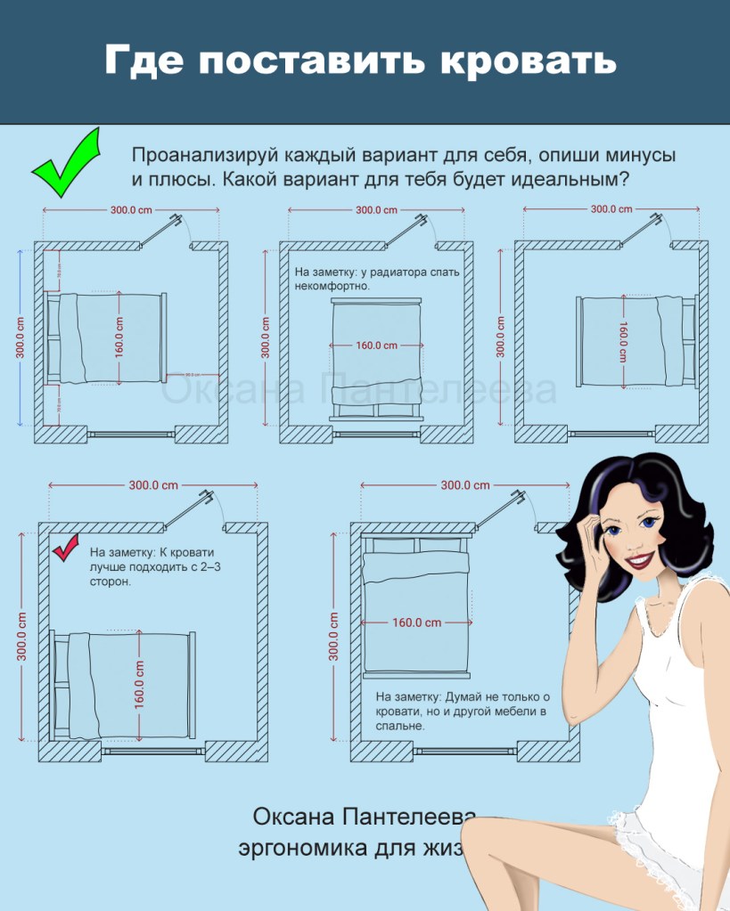 5 вариантов где поставить кровать в спальне